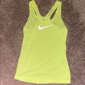 yellow nike pro tank top